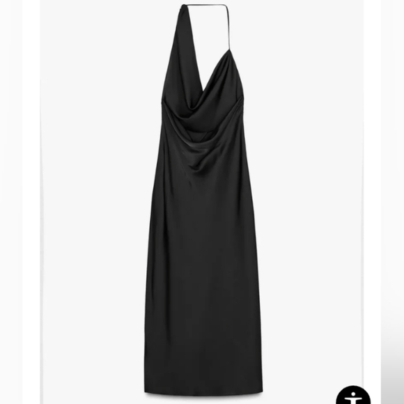 Zara Black Halter Sheath Midi Dress - Picture 7 of 8